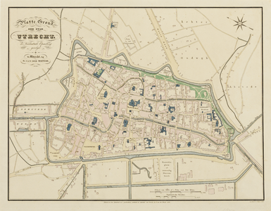 214031 Plattegrond van de stad Utrecht met directe omgeving; met weergave van het stratenplan met nummers (ged.), ...